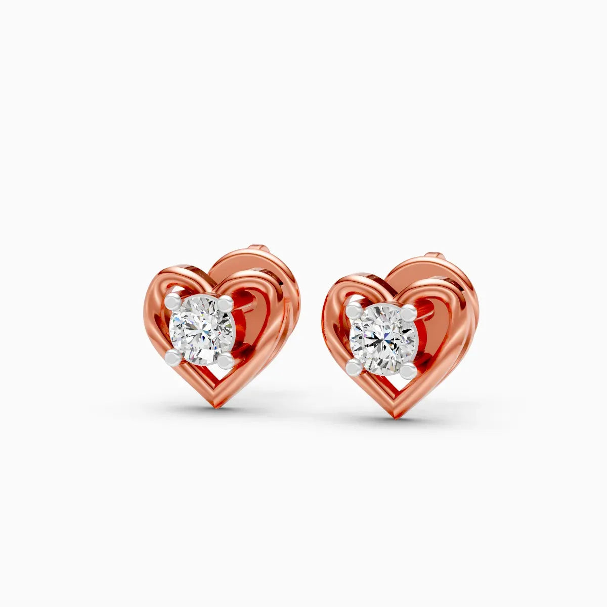 Heart Solitaire Studs