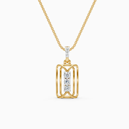 Geometric Diamond Bar Pendant