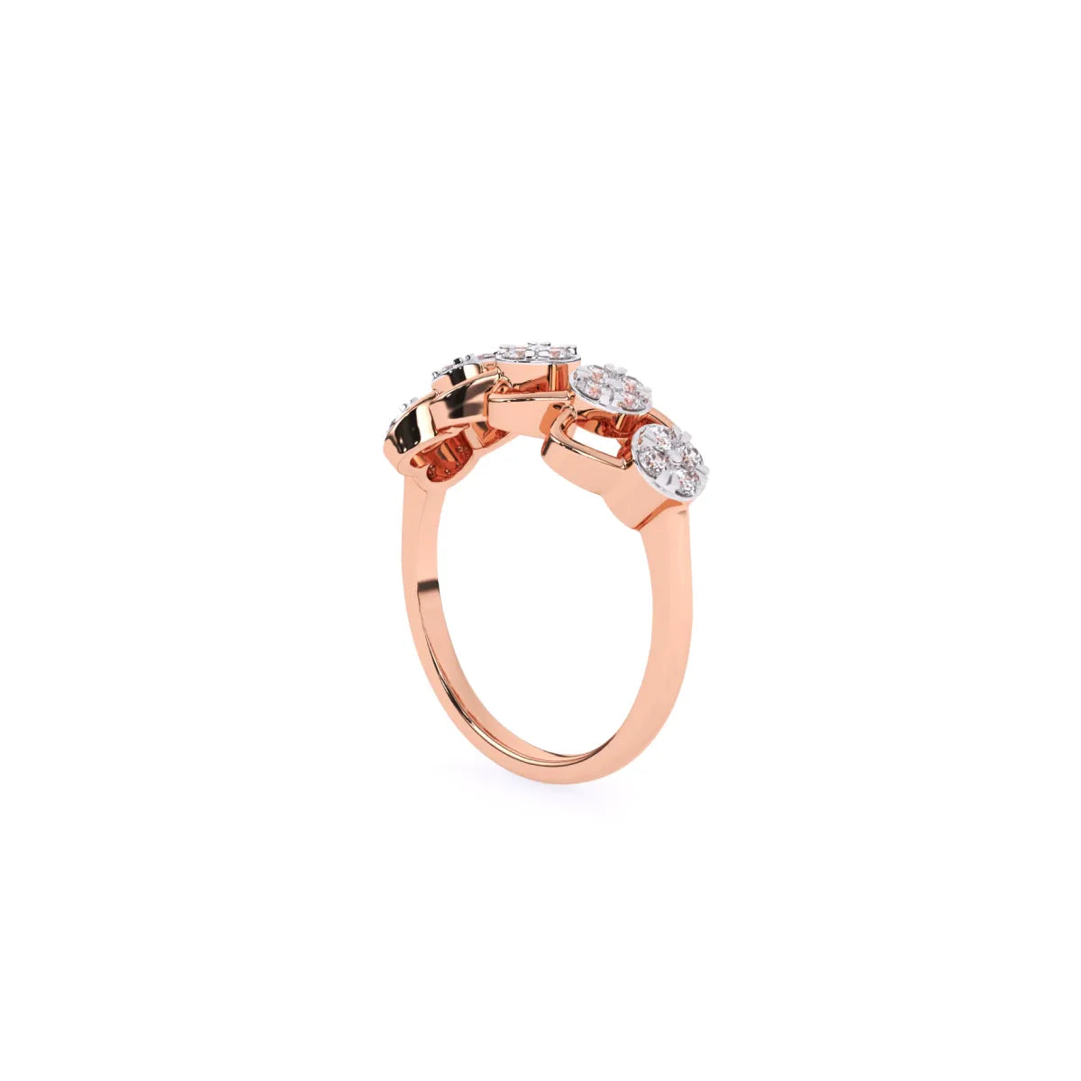Round lab Grown Diamond link Chain Fashion Band