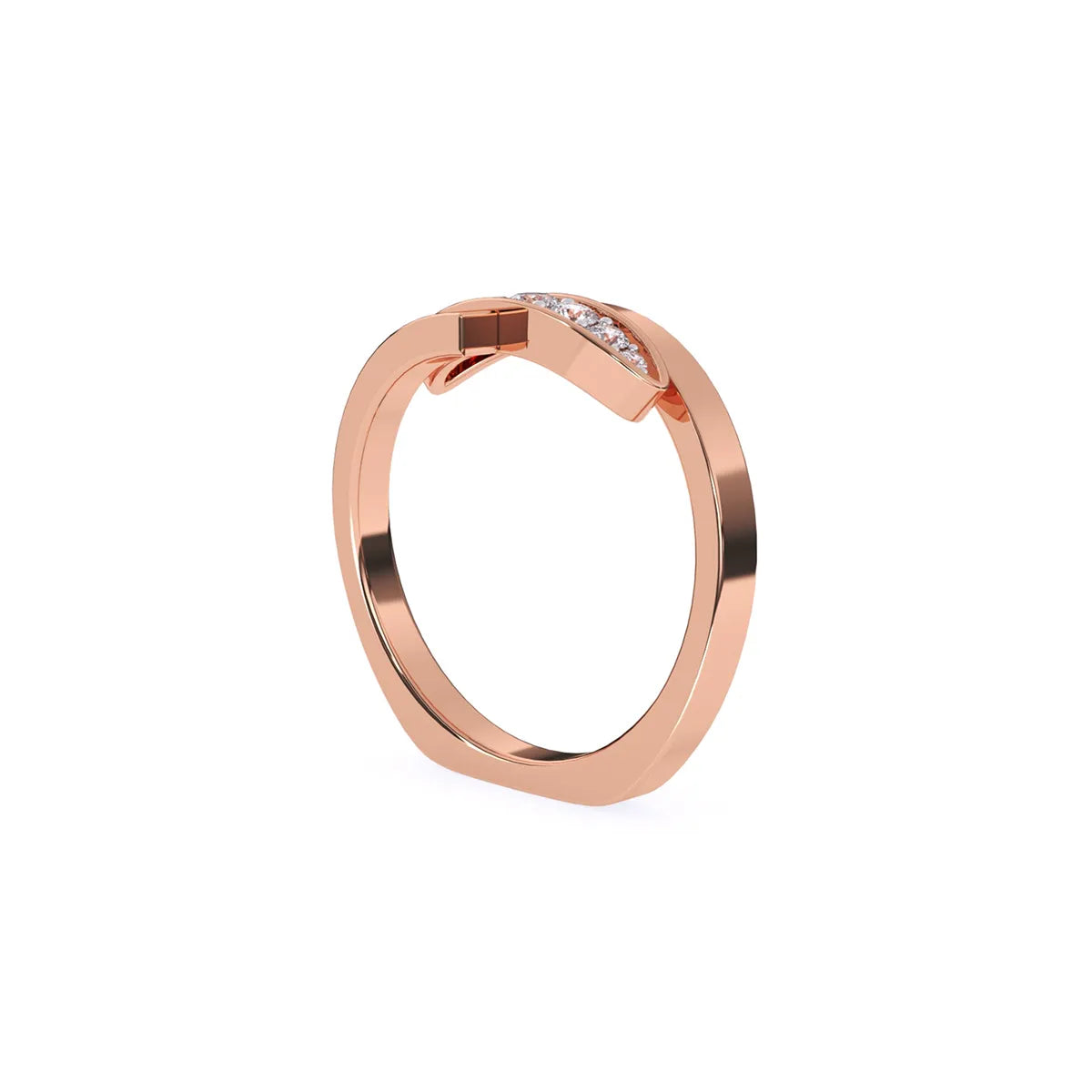Round Lab Grown Diamond By Pass Style Band