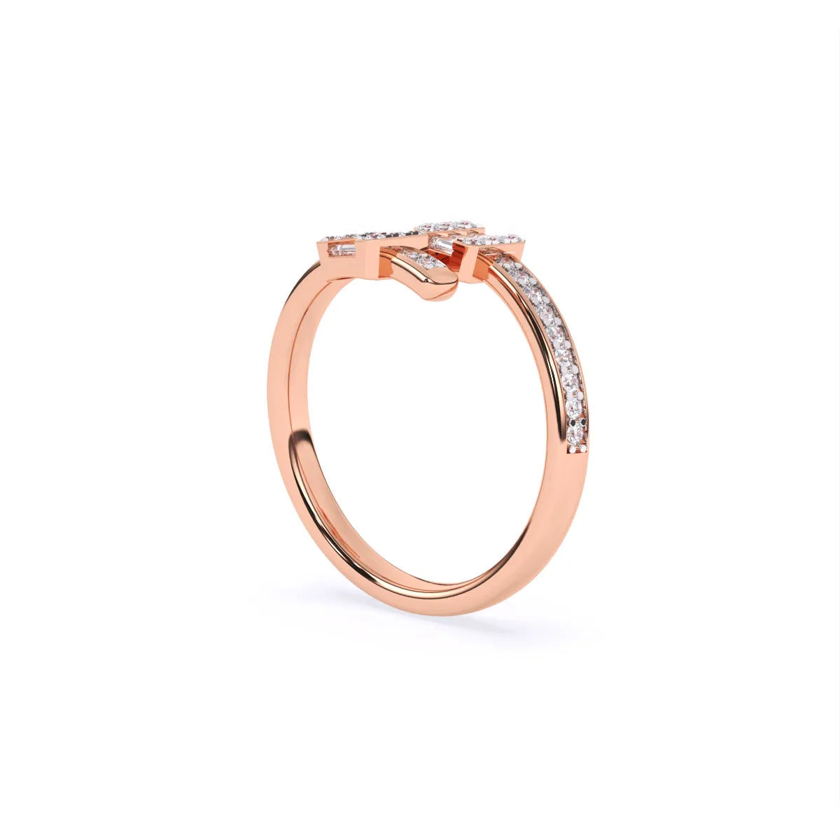 Baguette & Round Open Gape Wedding Band