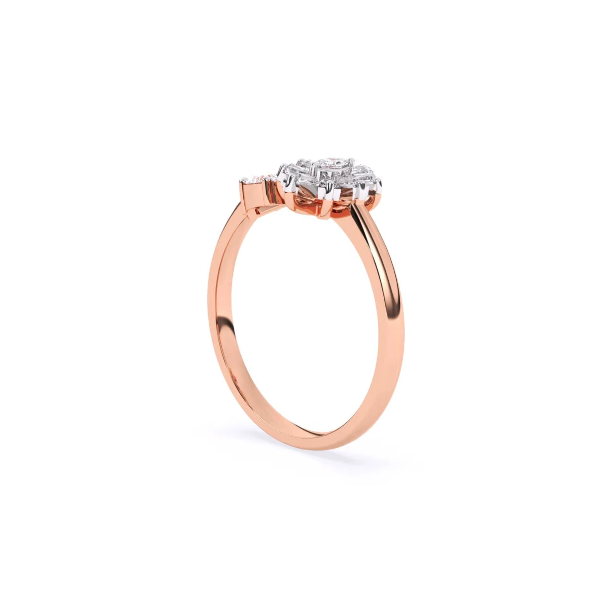 Toi Et Moi Flower Style And Multi Shape Diamond Ring