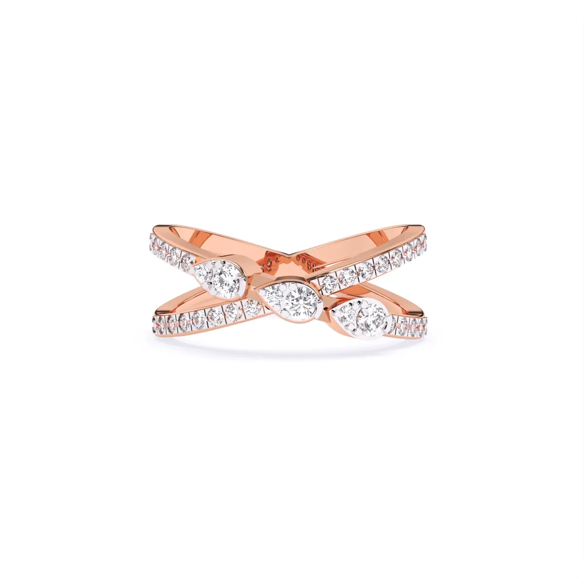 Split-Shank Pear & Round Lab Diamond Ring
