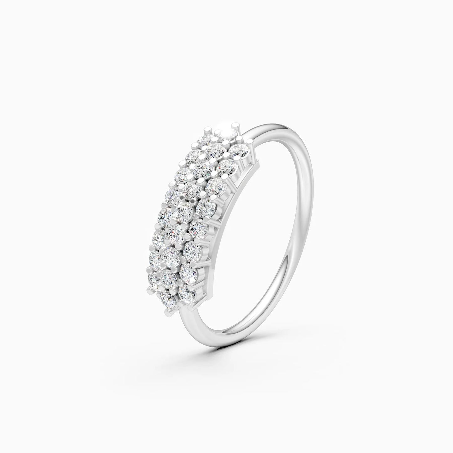 Delicate Double Row Lab Grown Diamond Ring
