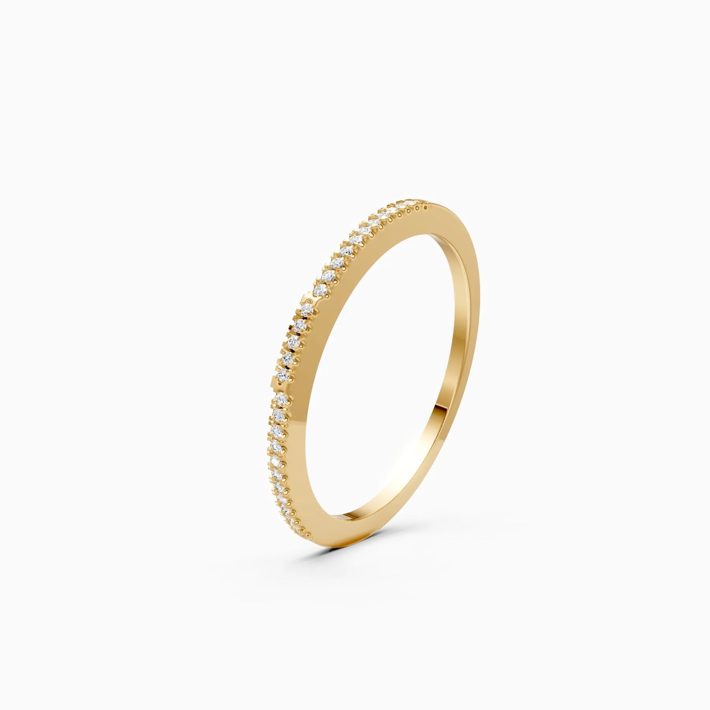 Stackable Half Eternity Diamond Wedding Band