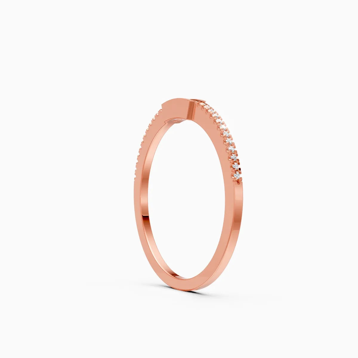 Modern Round Diamond Wedding Band