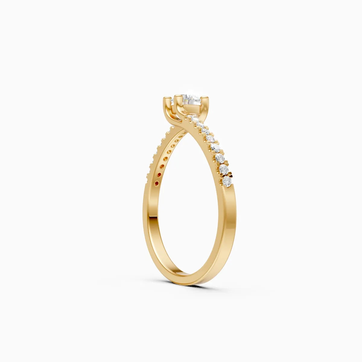 Solitaire Wave Ring