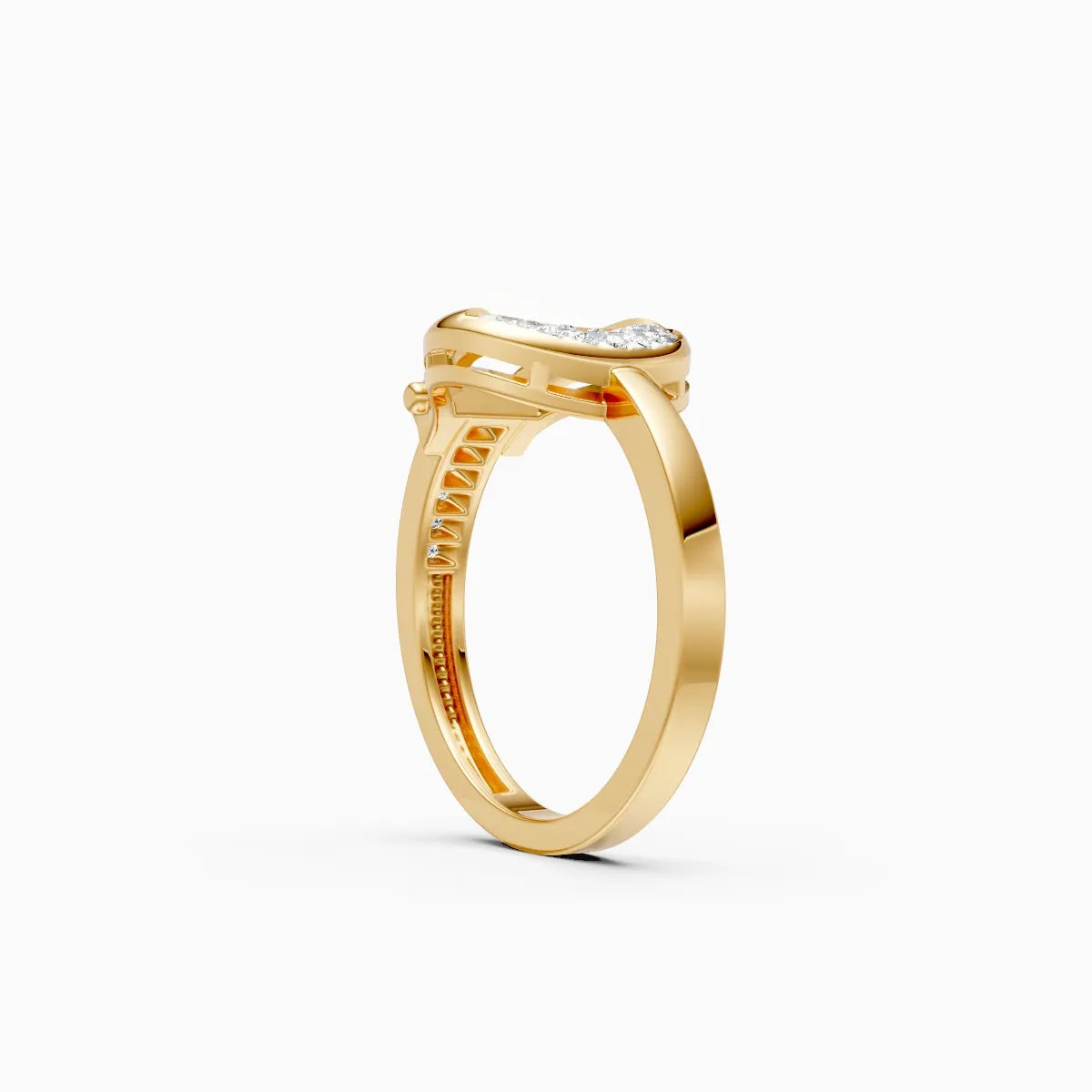 Split Shank Round Diamond Ladies Ring
