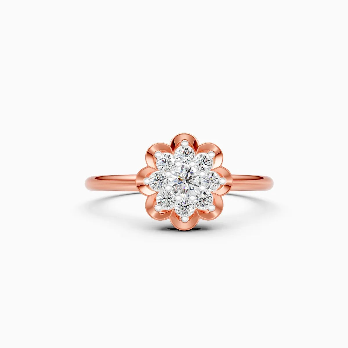 Round Floral Cluster Lab Diamond Ring