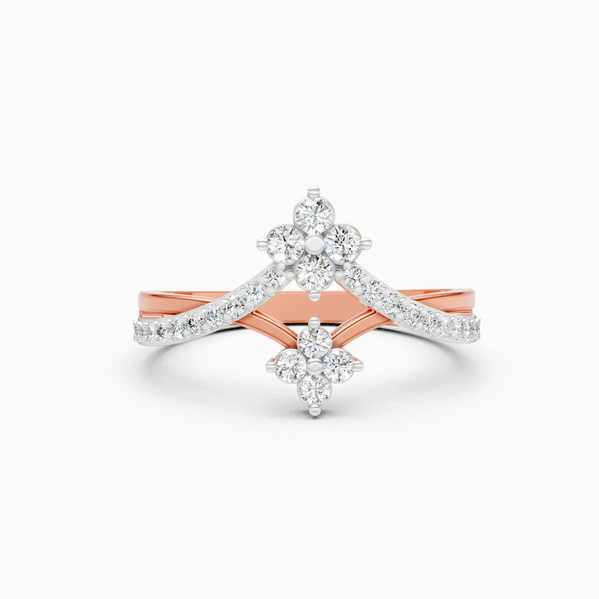 Wave Style Round Shape Lab Diamond Ring