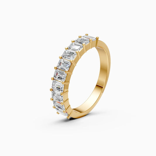 Modern Emerald Cut Lab Grown Diamond Band Ring