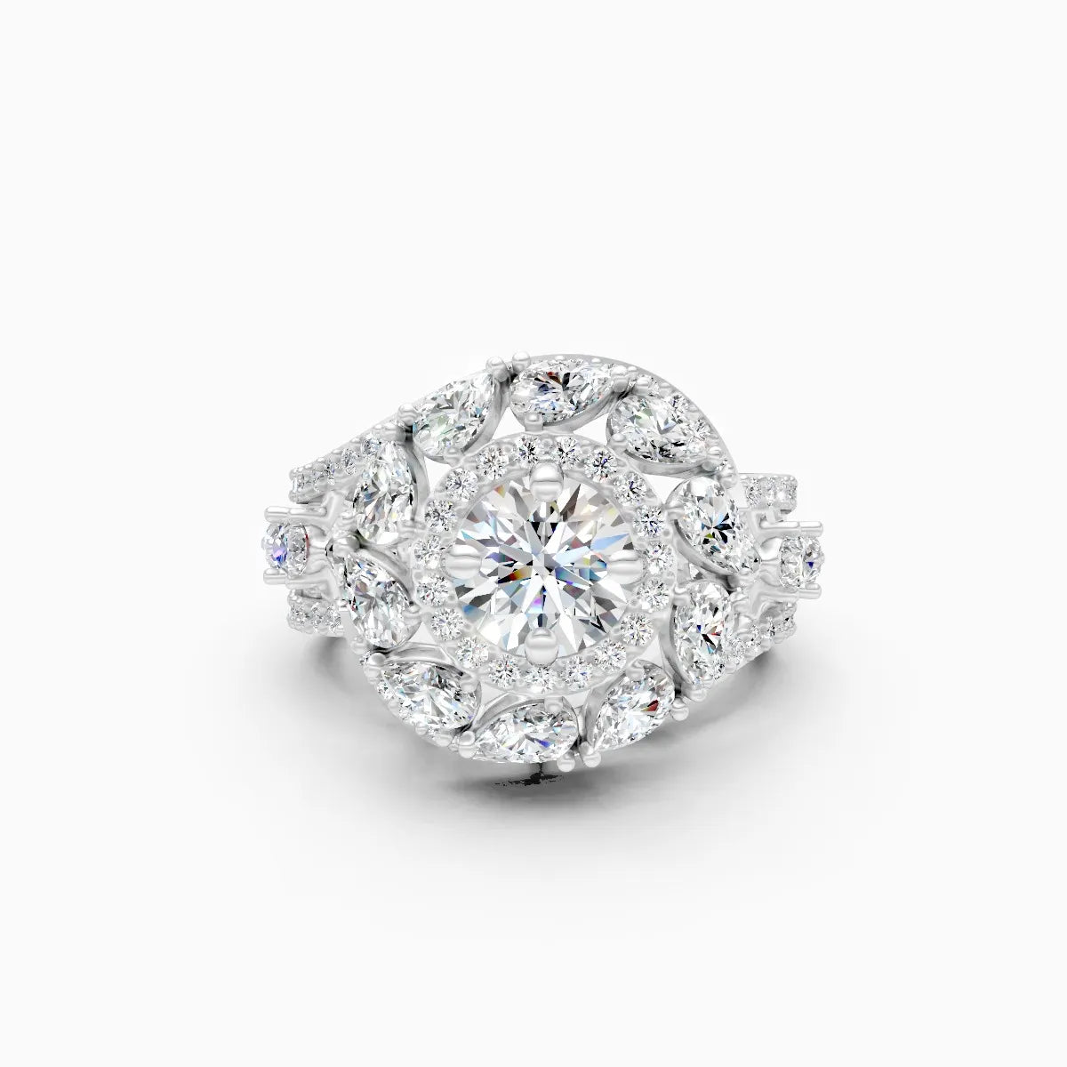 Round By pass Art deco style Ring