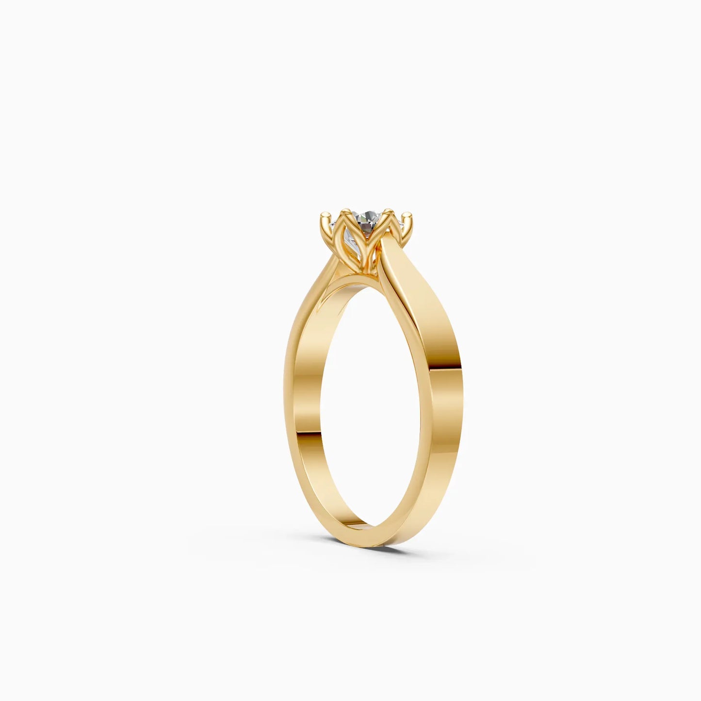Simple Cathedral Setting Round Diamond Ring