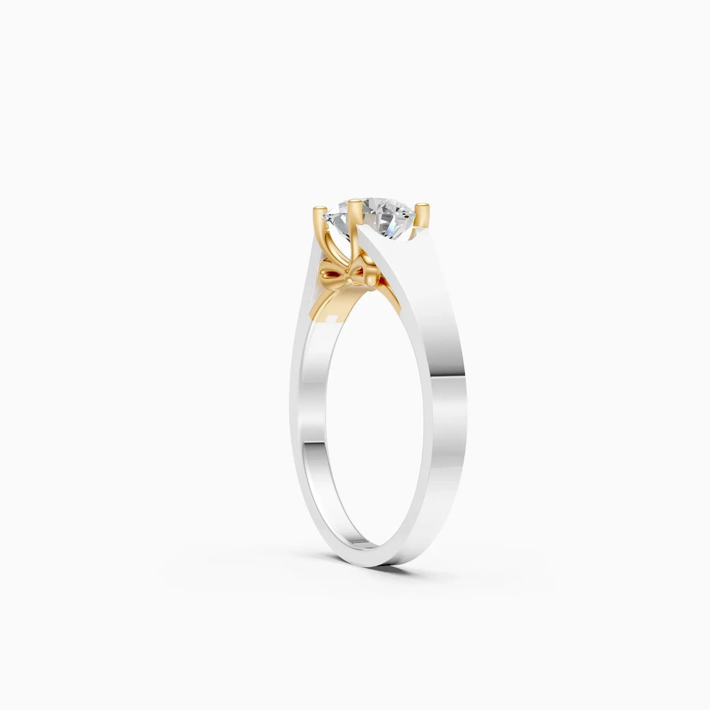 Forever Round Diamond Two Tone Solitaire Ring