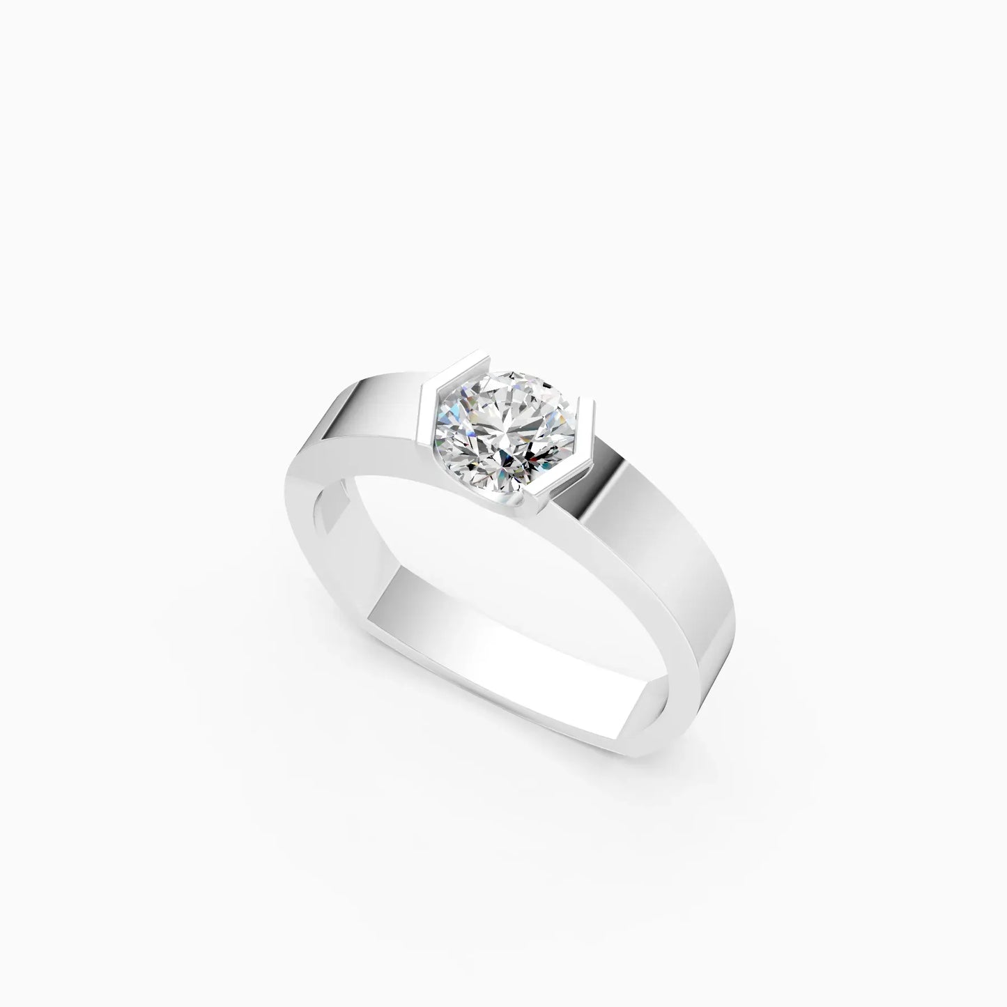 Men's Solitaire Rose Lab Diamond Couple Ring