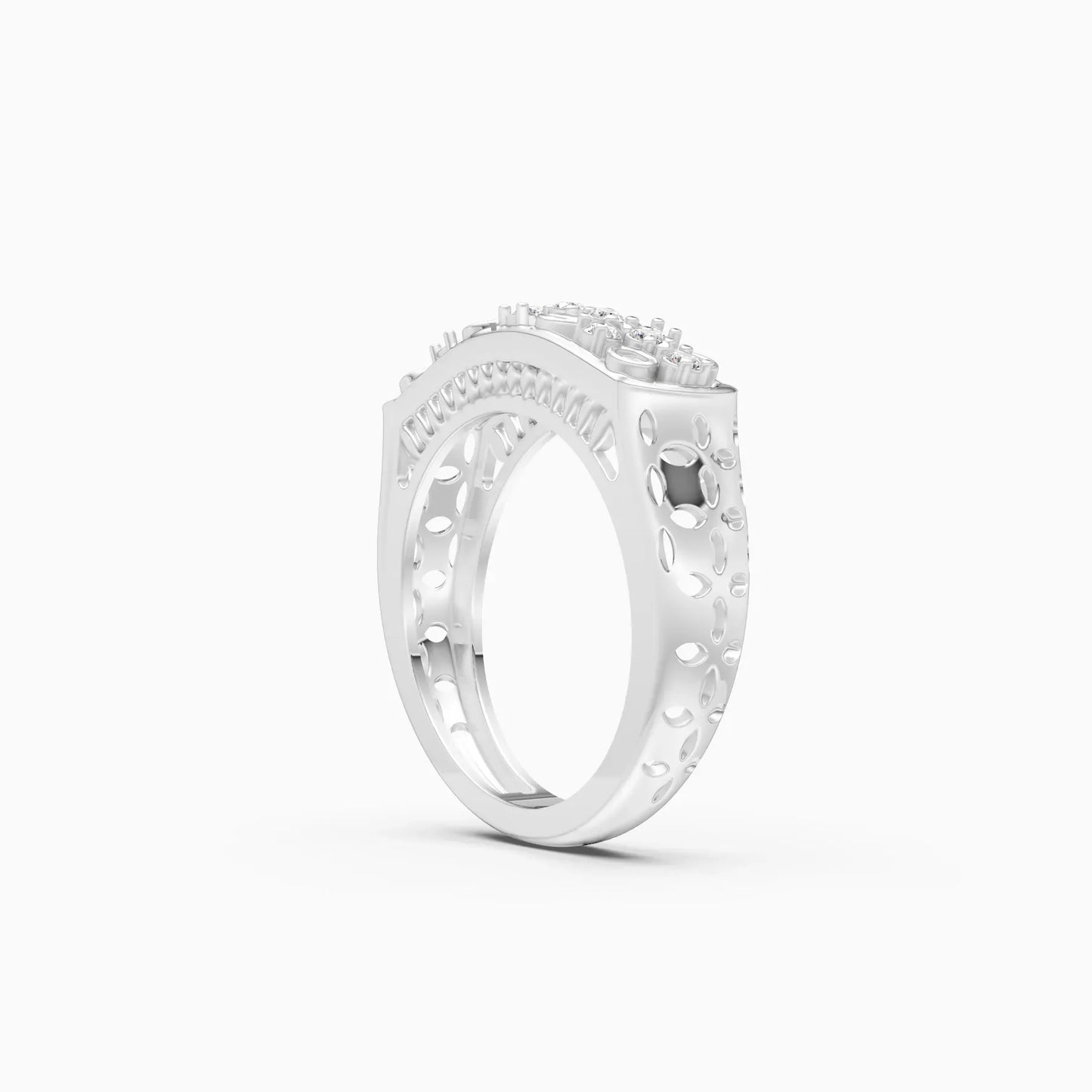 14K Gold Round Cut Diamond Engagement Ring
