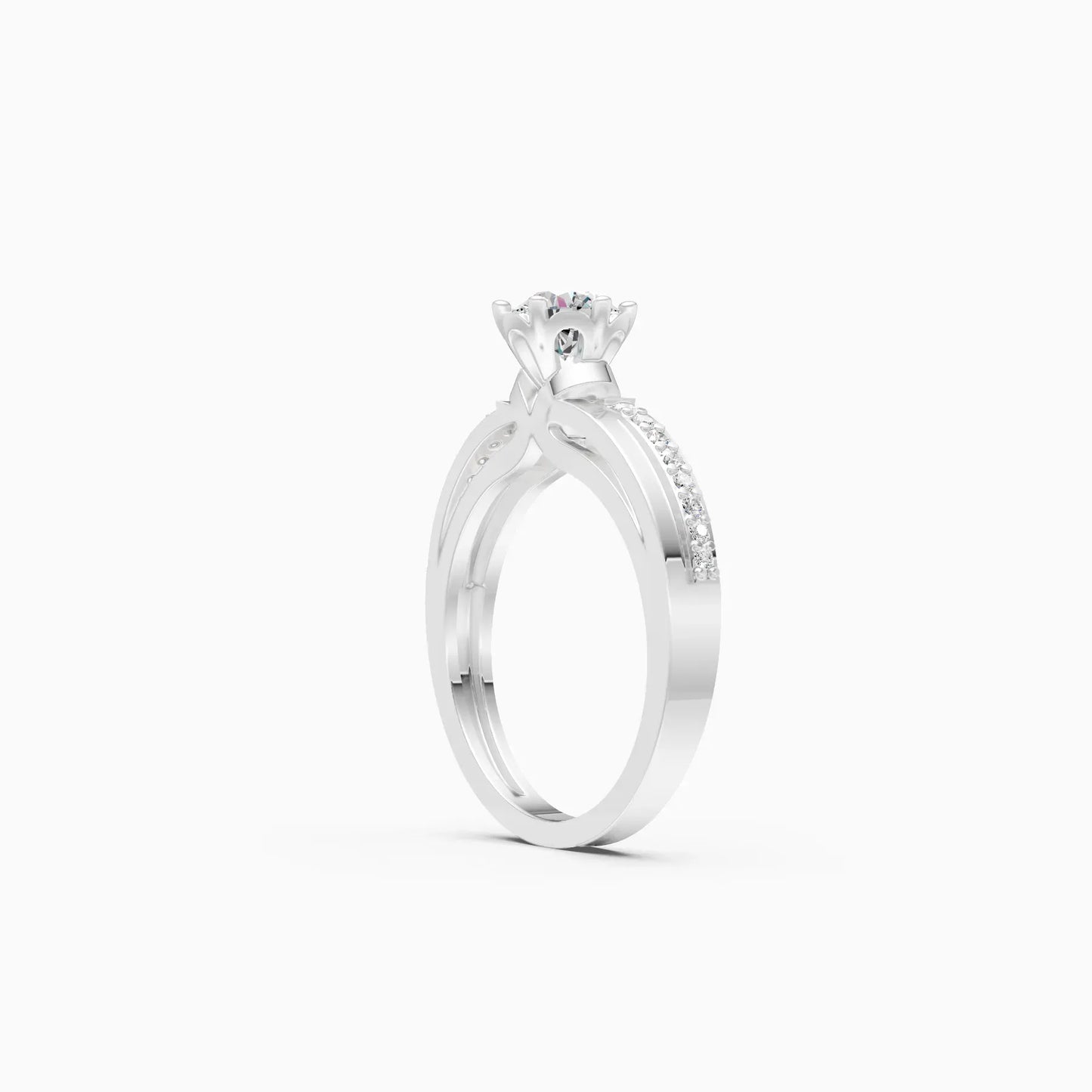 Solitaire With Accents Diamond Gold Ring