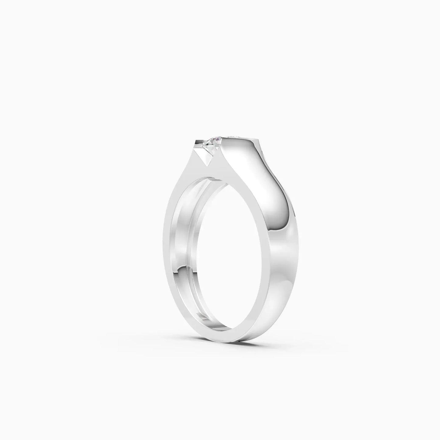 Tension Setting Round Diamond Solitaire Ring