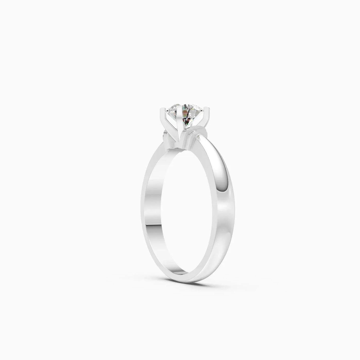 Solitaire Round Diamond Two Tone Ring
