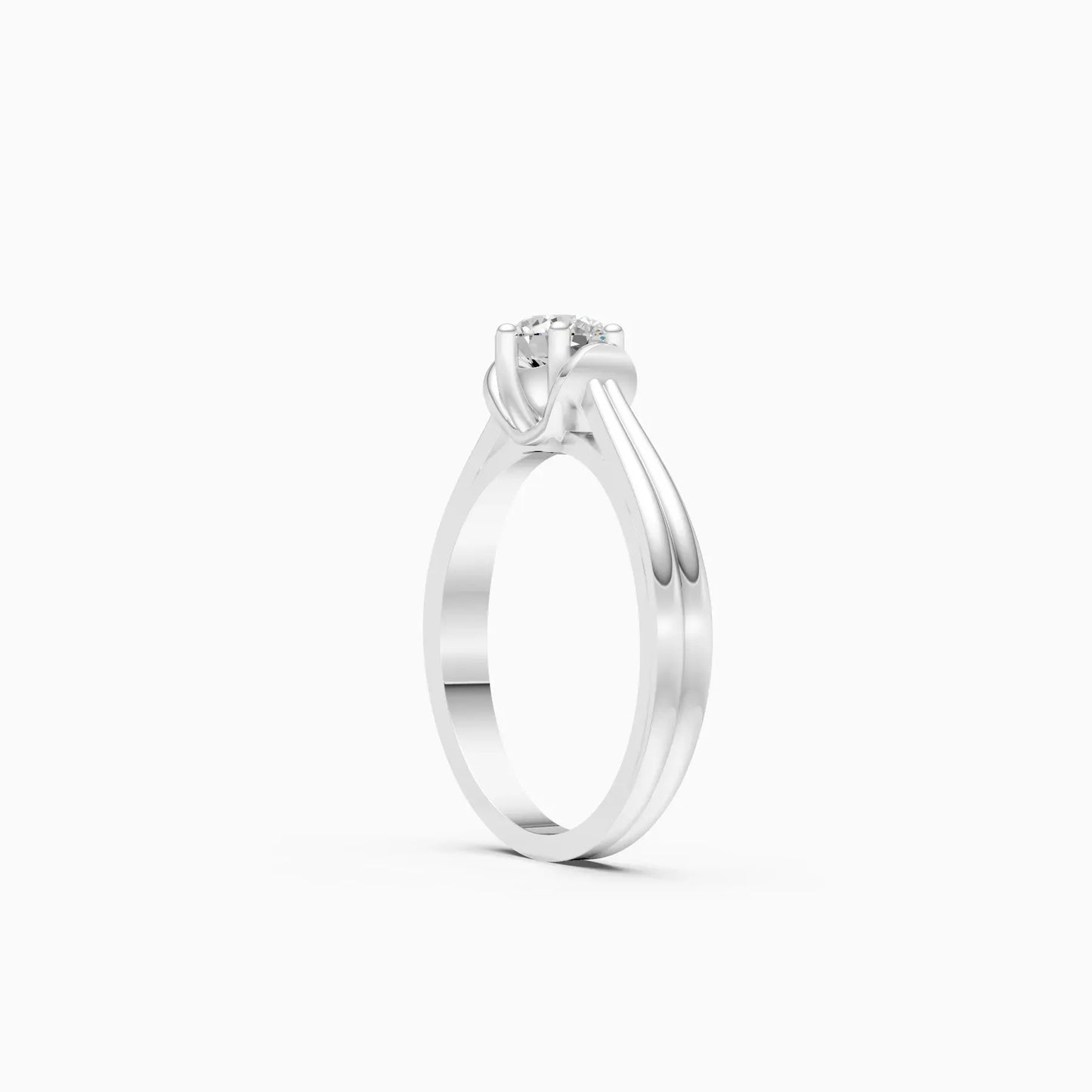 Classic Round Diamond Two Tone Ring