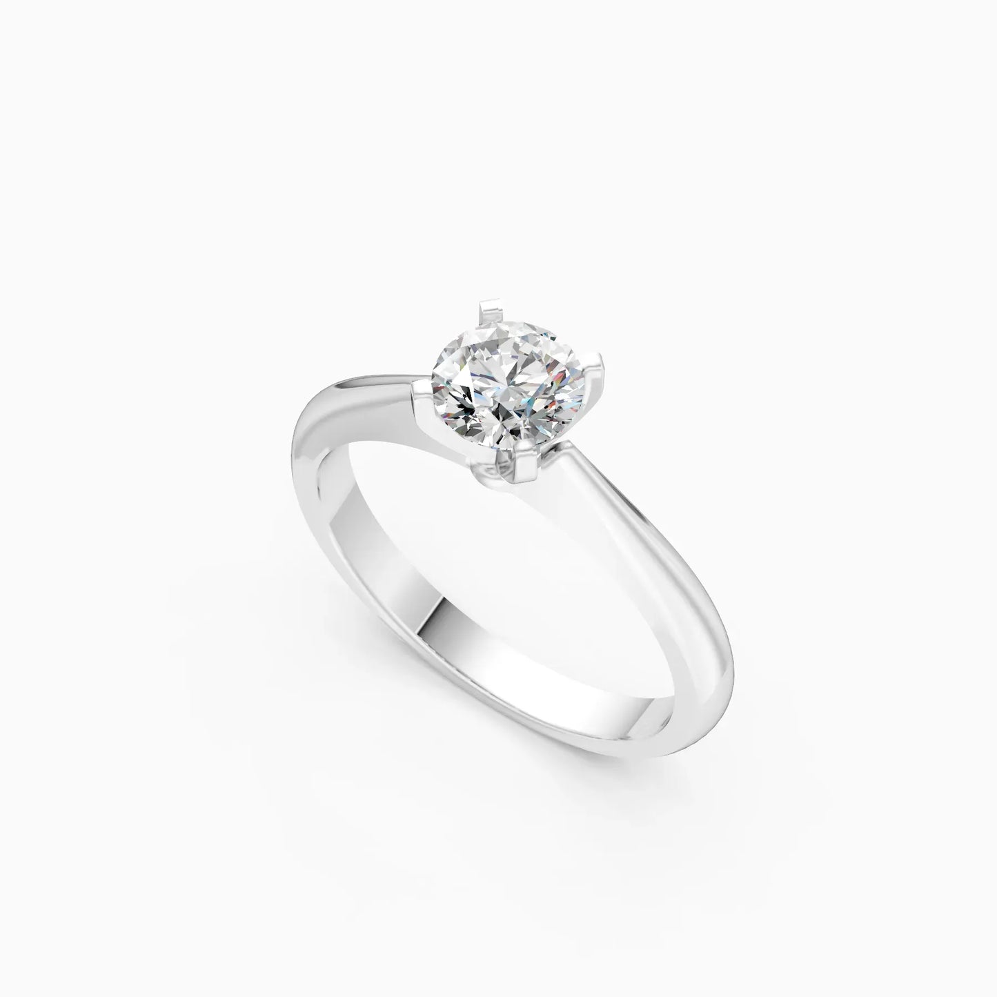 Classy Round Diamond Simple Gold Ring