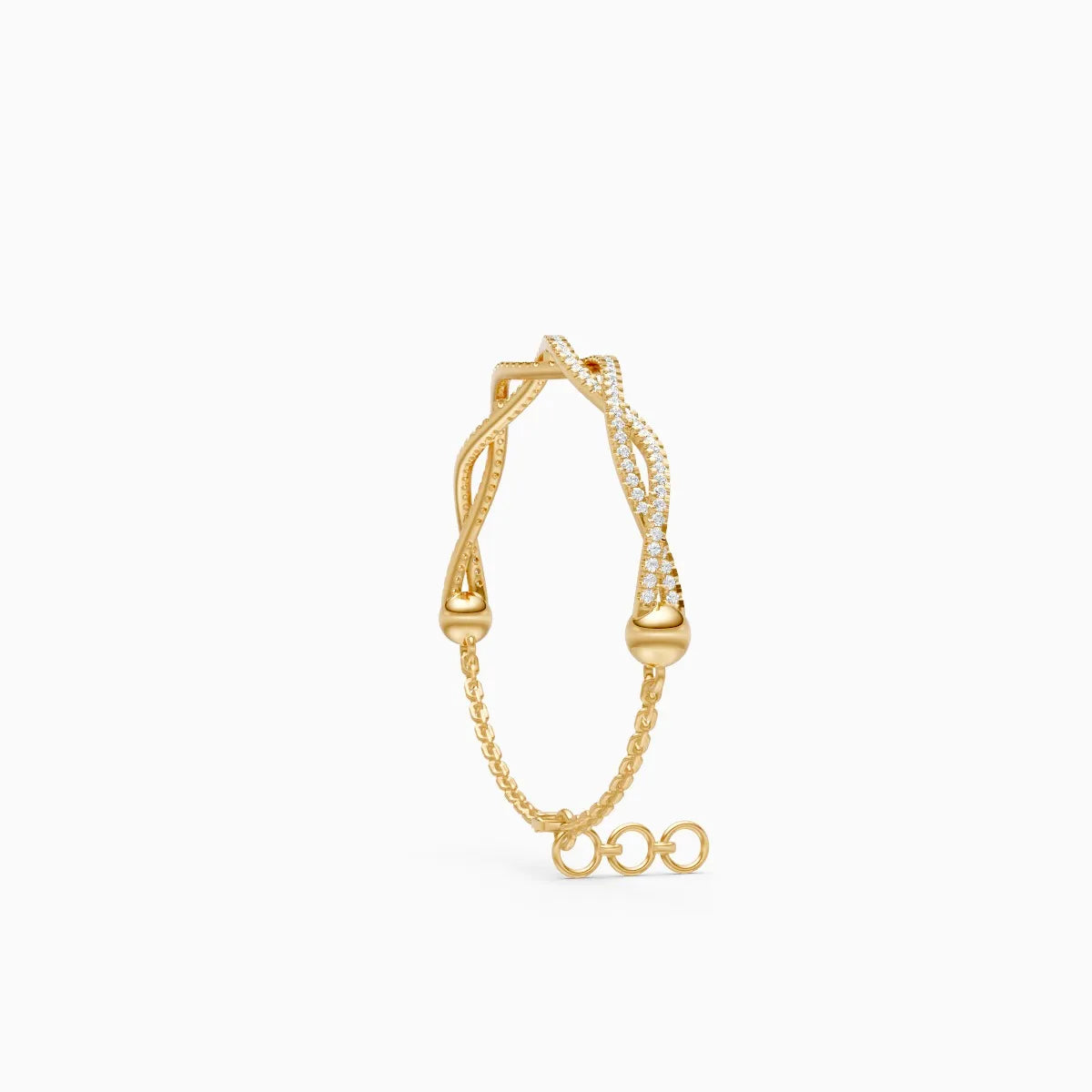 Sophisticated Braid Style Diamond Link Bracelet