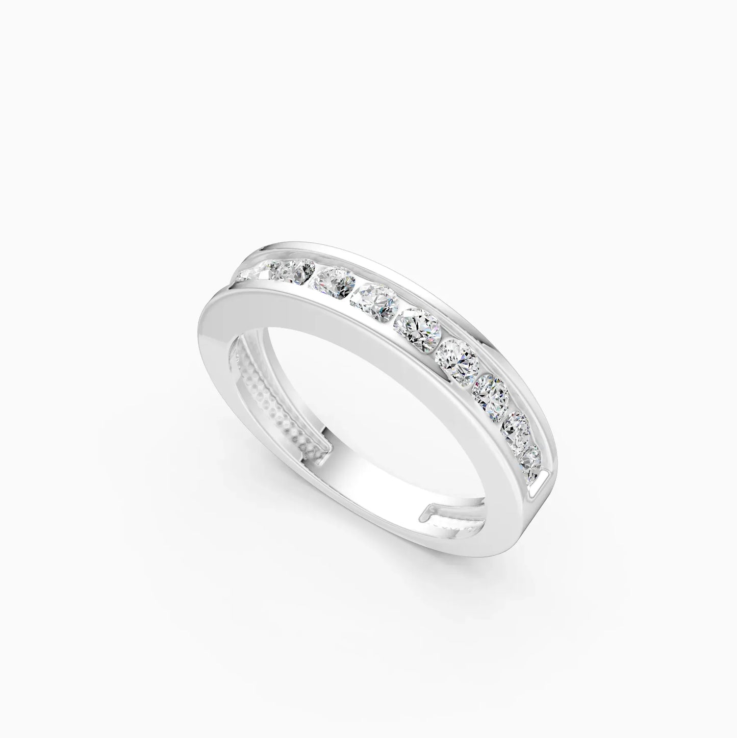 Round Lab Grown Diamond Channel Set Band