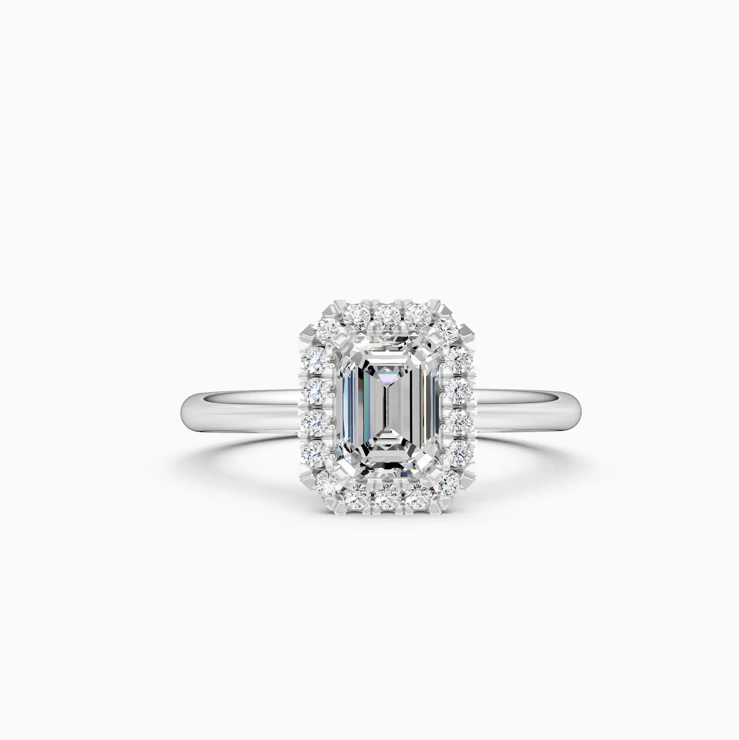 Emerald Halo lab Diamond Wedding Ring
