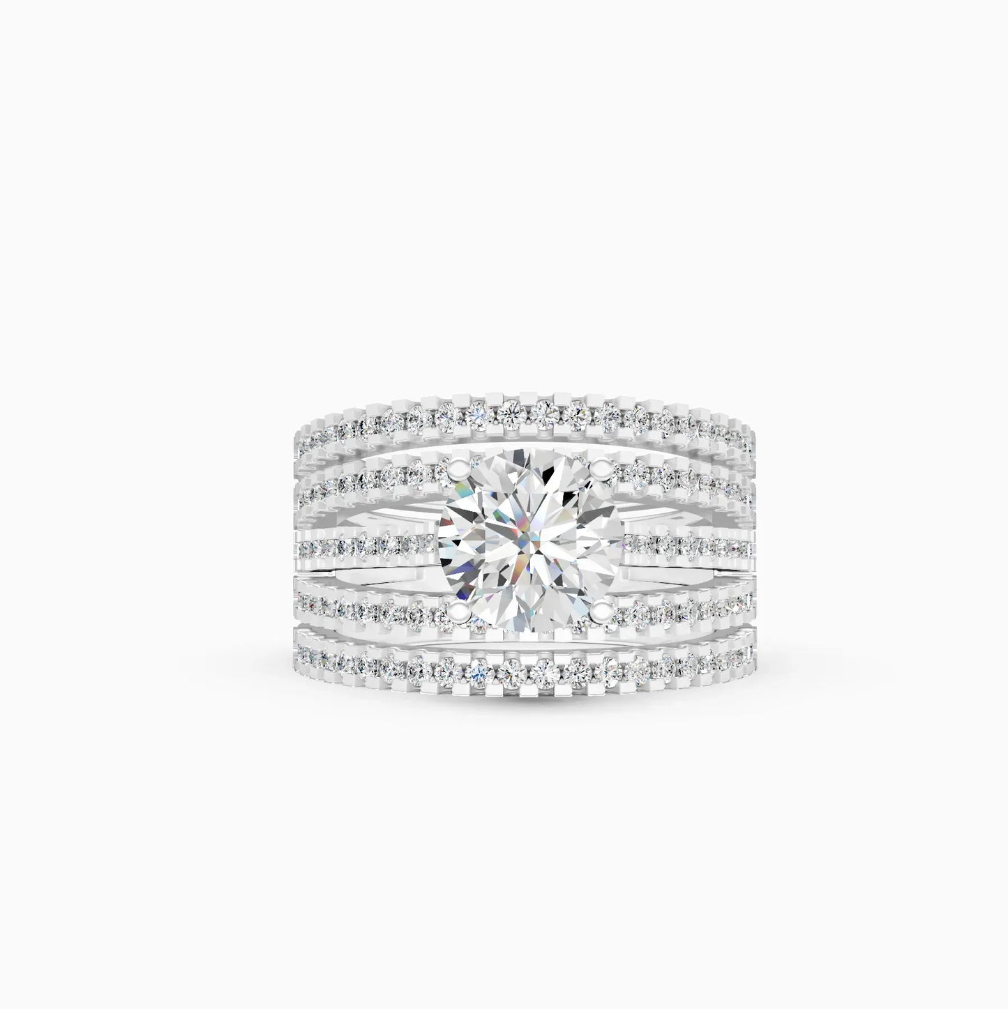 Sparkle Solitaire Five Band Engagement Ring