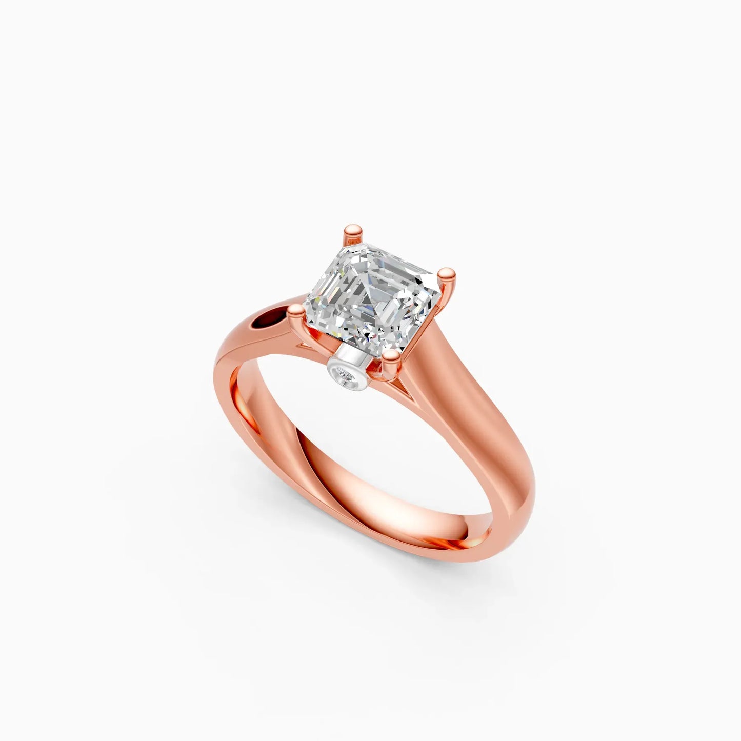 Asscher cut Lab Grown diamond Solitaire Ring