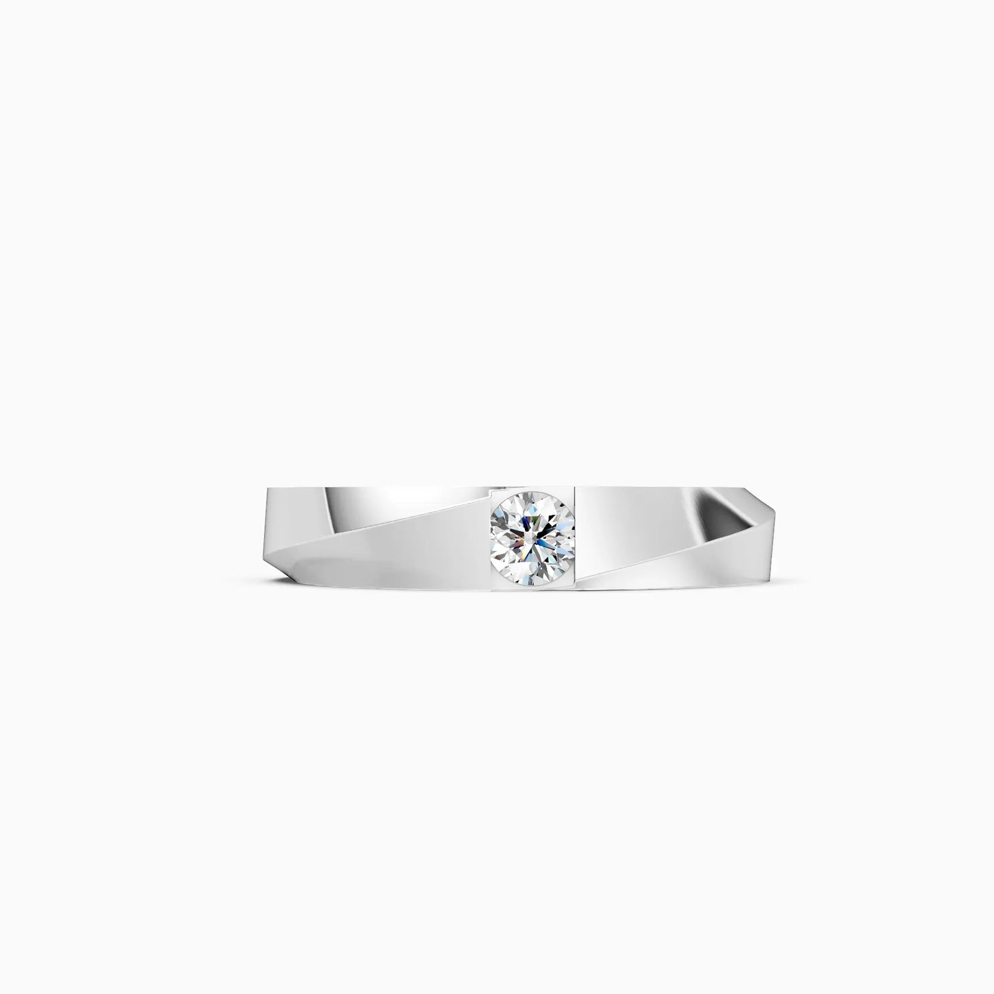 14kt Solitaire Round Lab Diamond Men's Ring