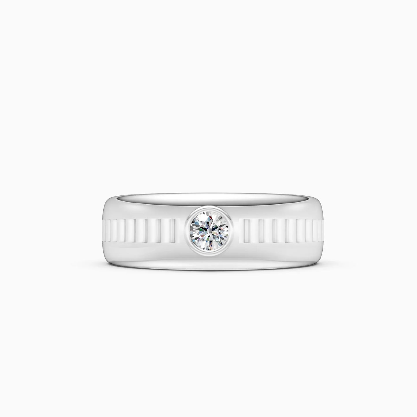 Latest Bezel Round Diamond Ring For Men