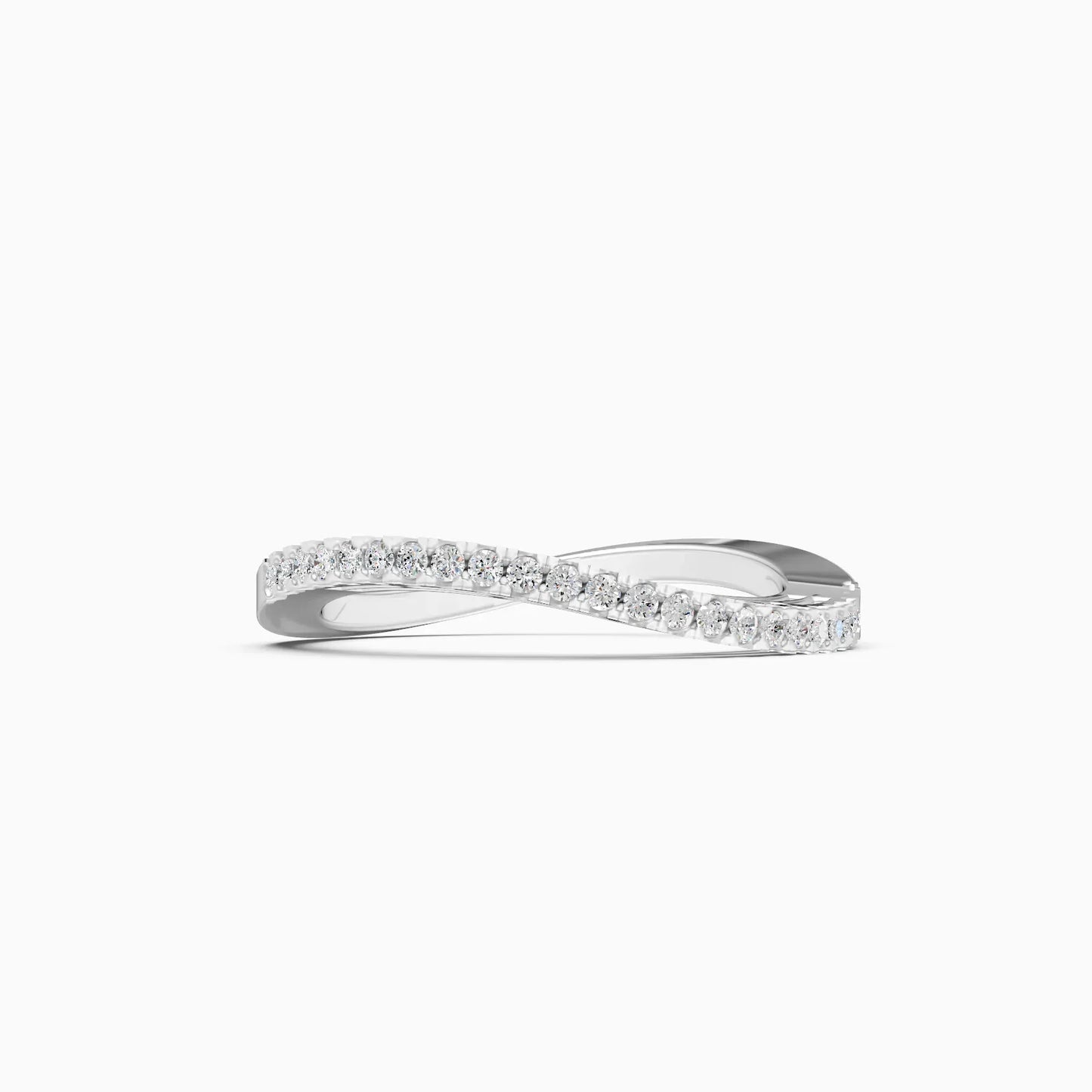 Minimalist Curve Shape Lab-Diamond Band Ring