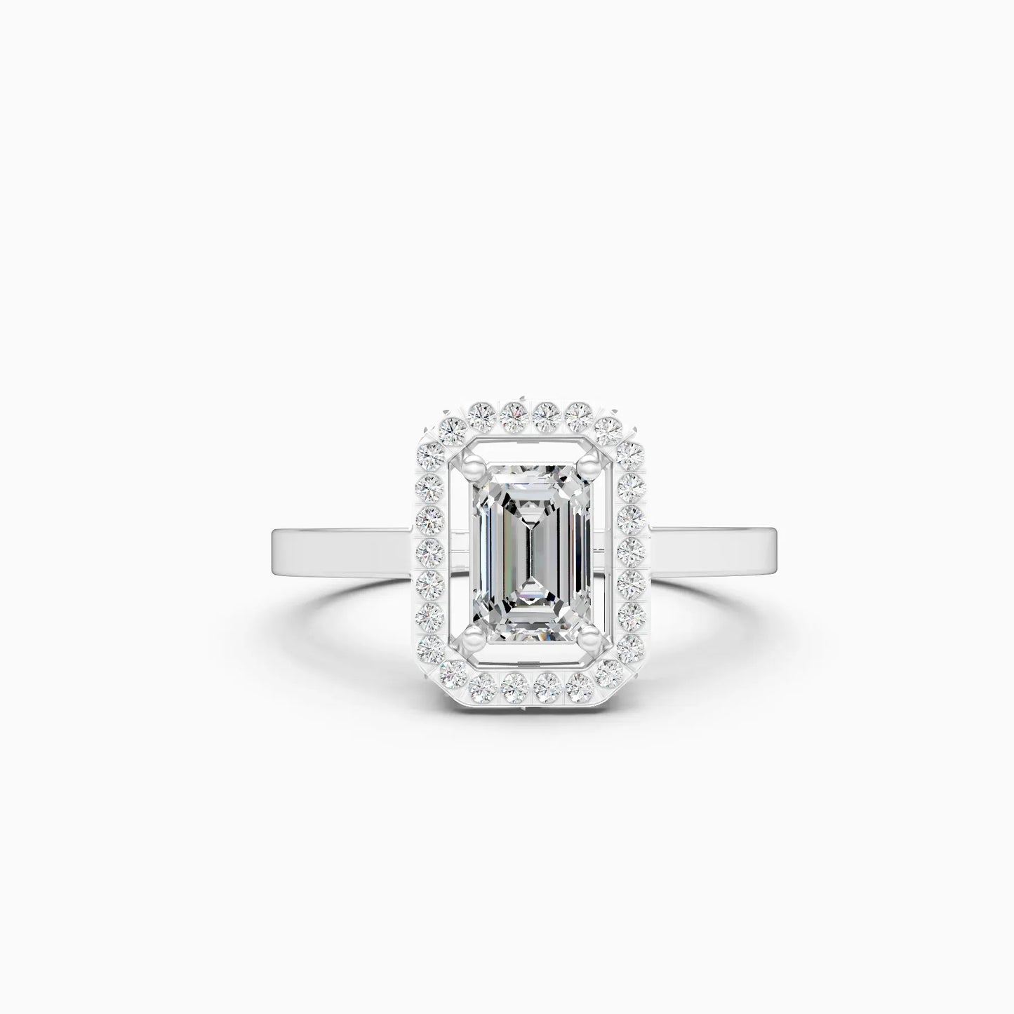 Graceful Emerald Cut Diamond Engagement Ring