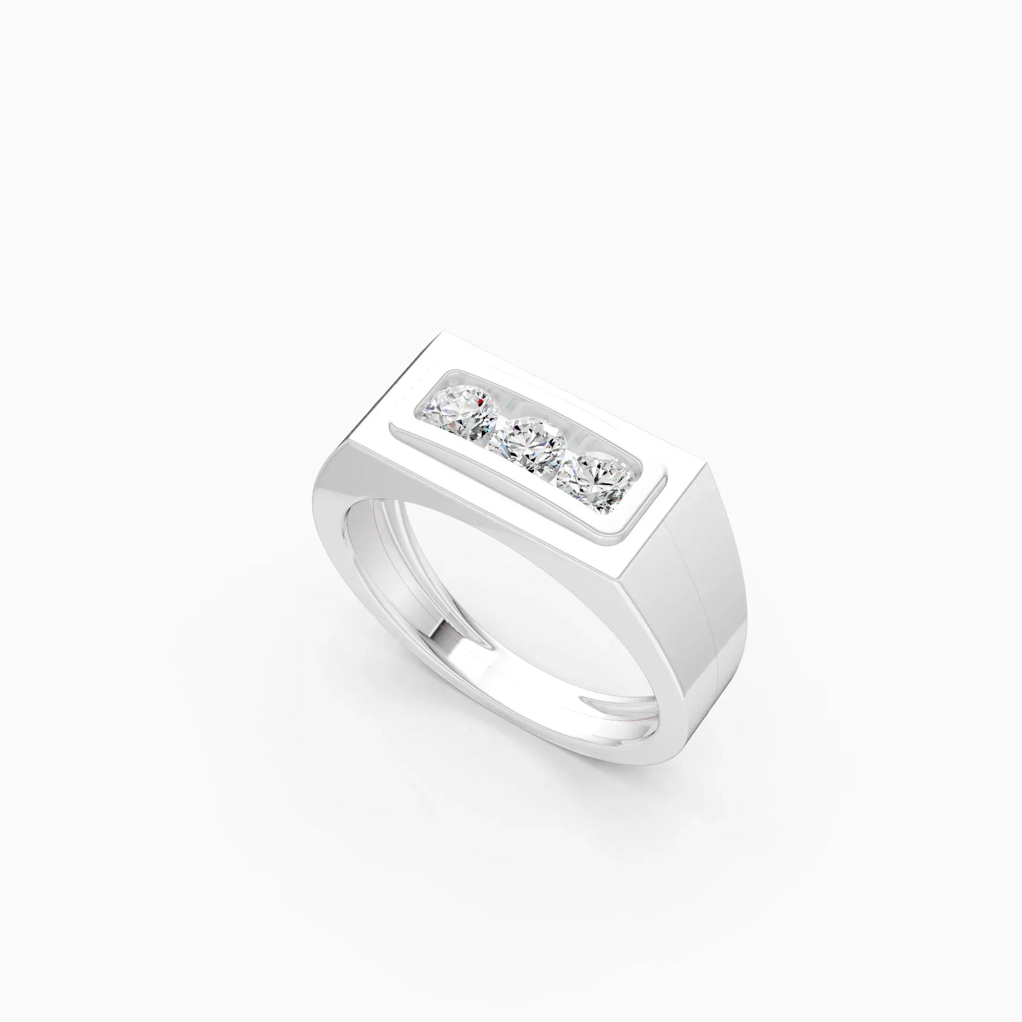 Formal Three Diamond Men's Ring
