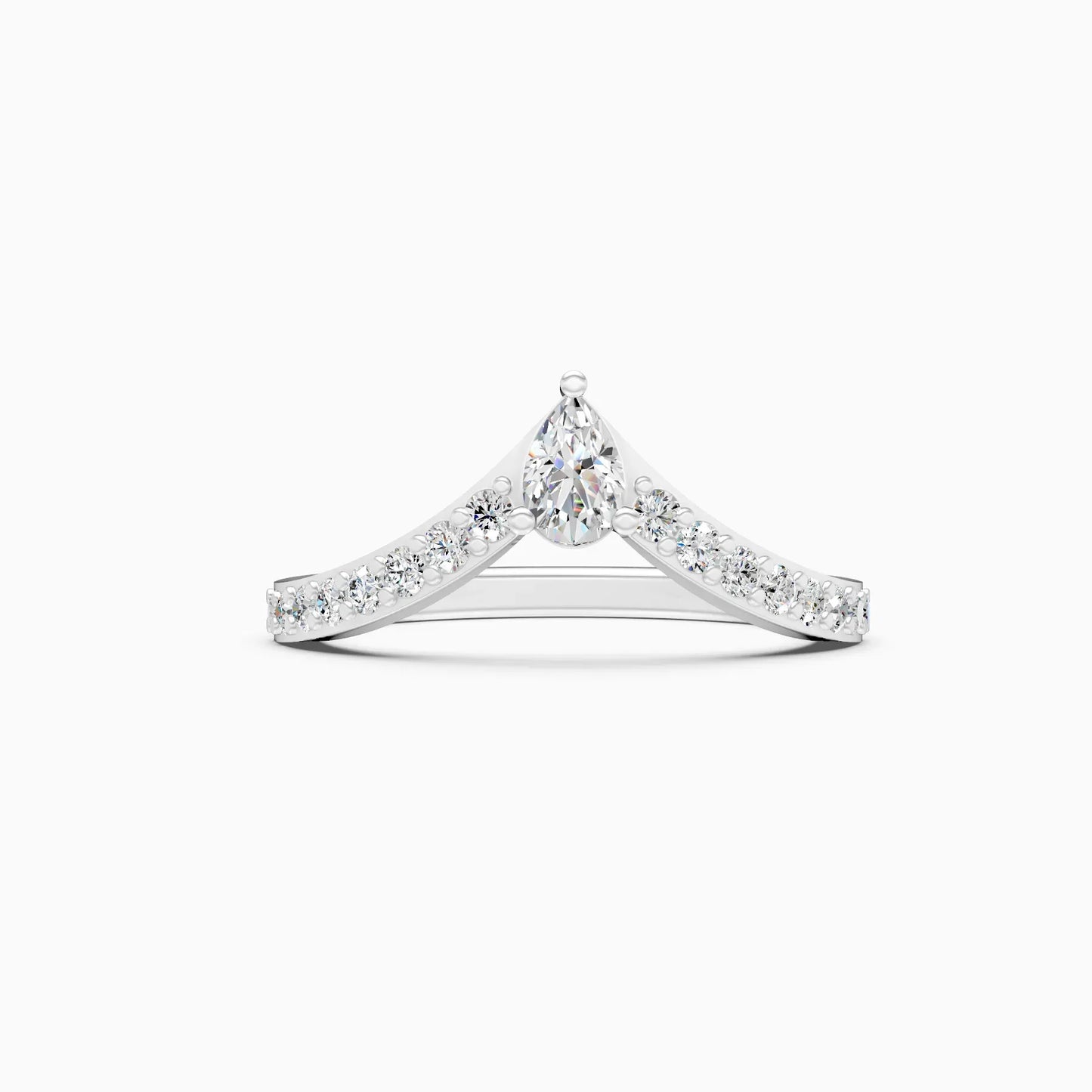 Pear Diamond Curved Wedding Band