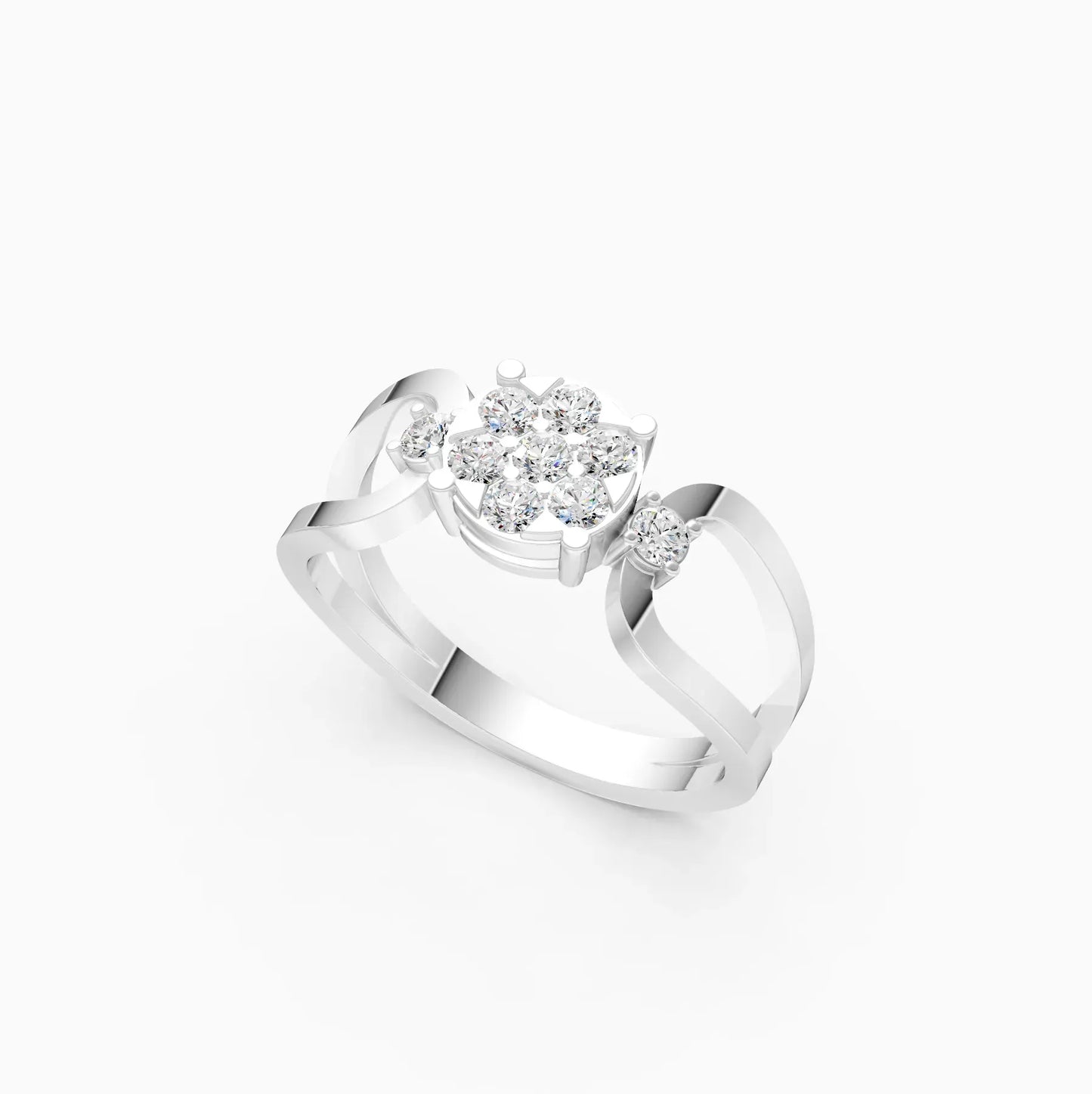 Lavish Floral Diamond Ring in Rose Gold
