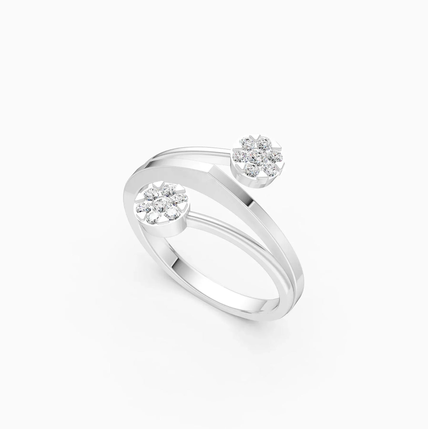 Latest Diamond Cluster By Pass Setting Ring