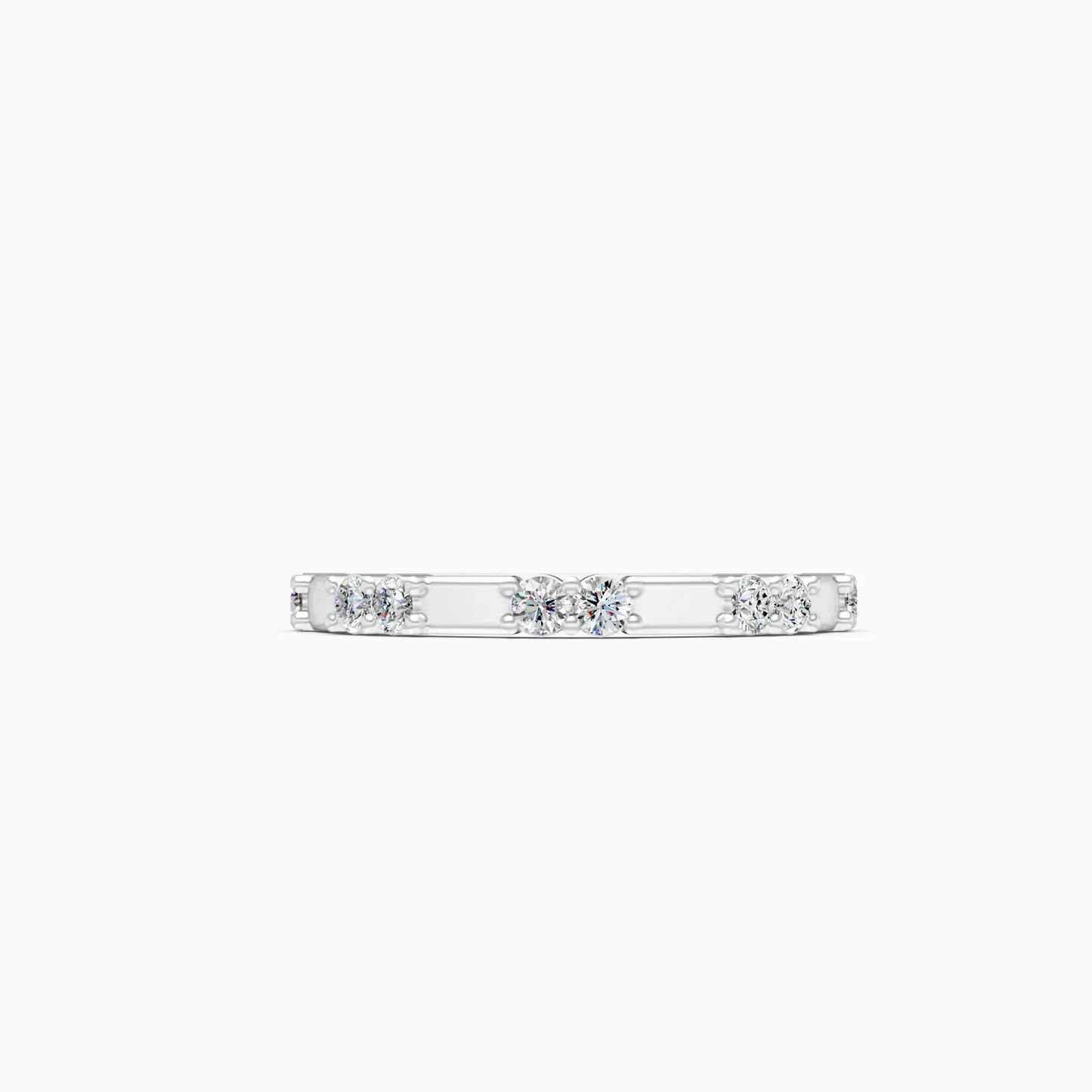 Dazzle Thin Distance Round Diamond Stackable Band