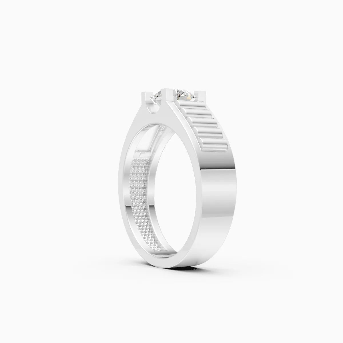 Rugged Band Men's Solitaire Diamond Ring