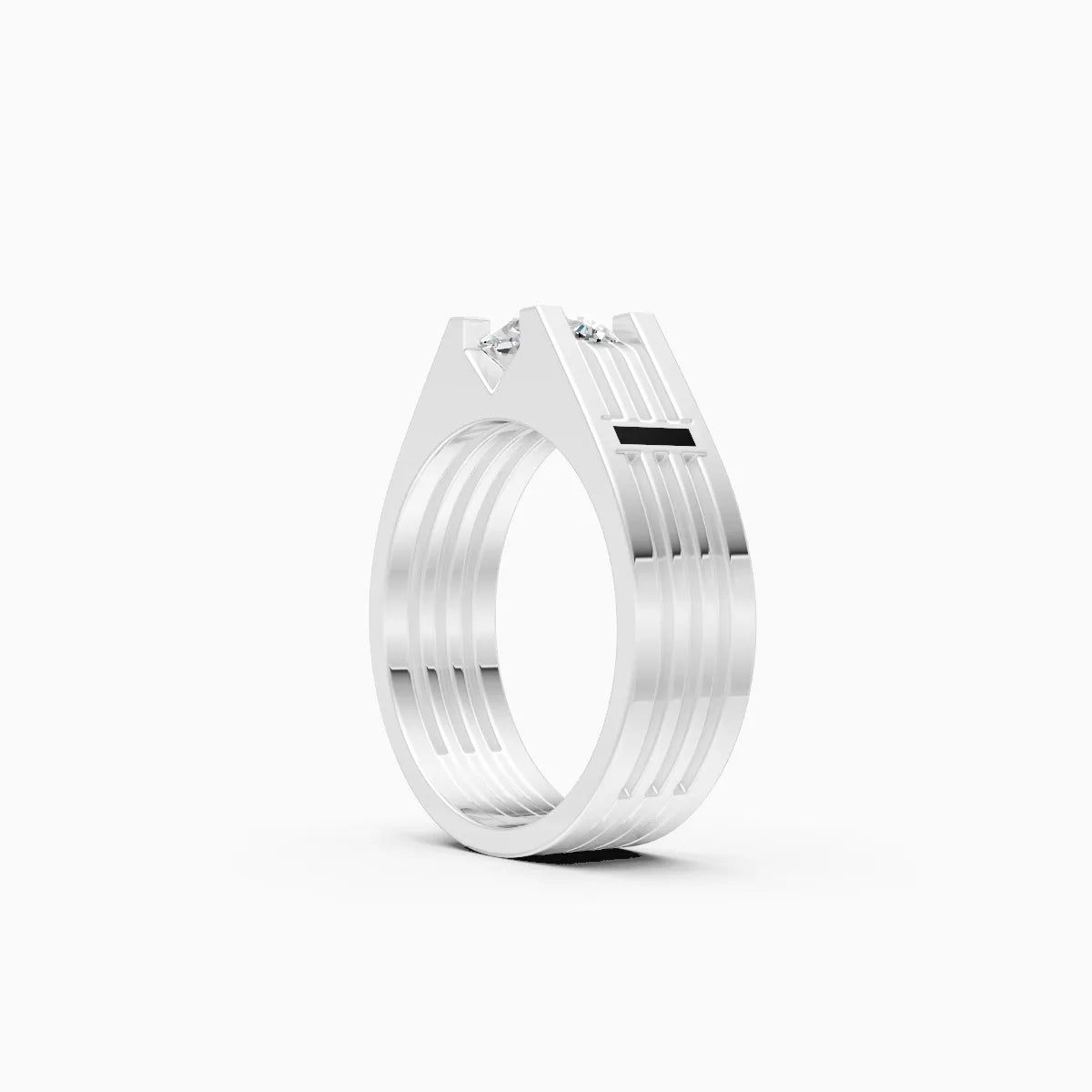 Men’s Solitaire Diamond Ring with Broad Band