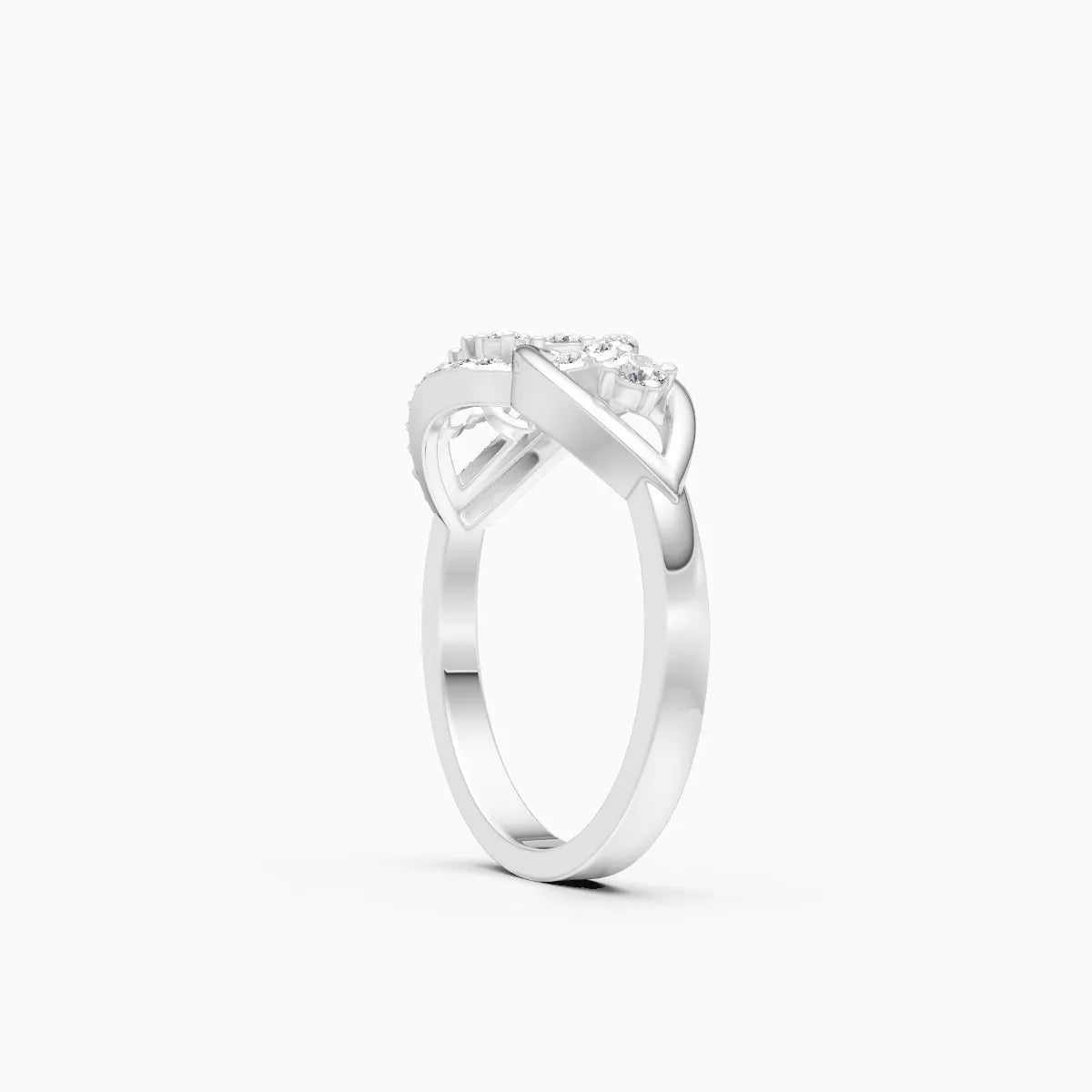 Interlink Teardrop Single Halo Engagement Ring