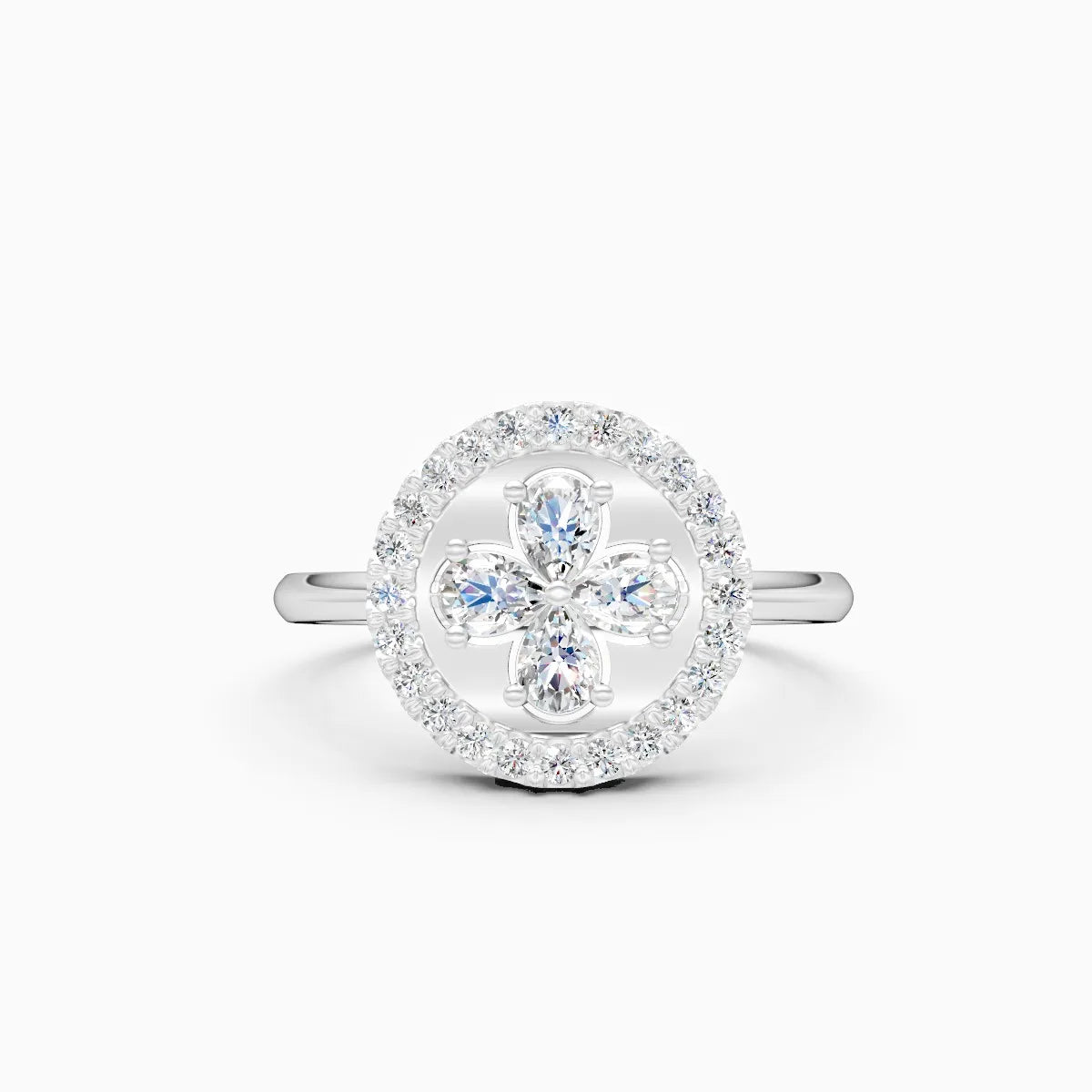 Elegant Floral Round Lab Grown Diamond Ring