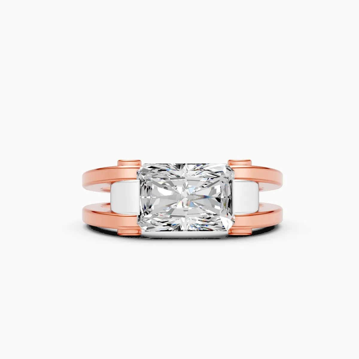 Bold Radiant-Cut Diamond Dual-Tone Majesty Diamond Ring