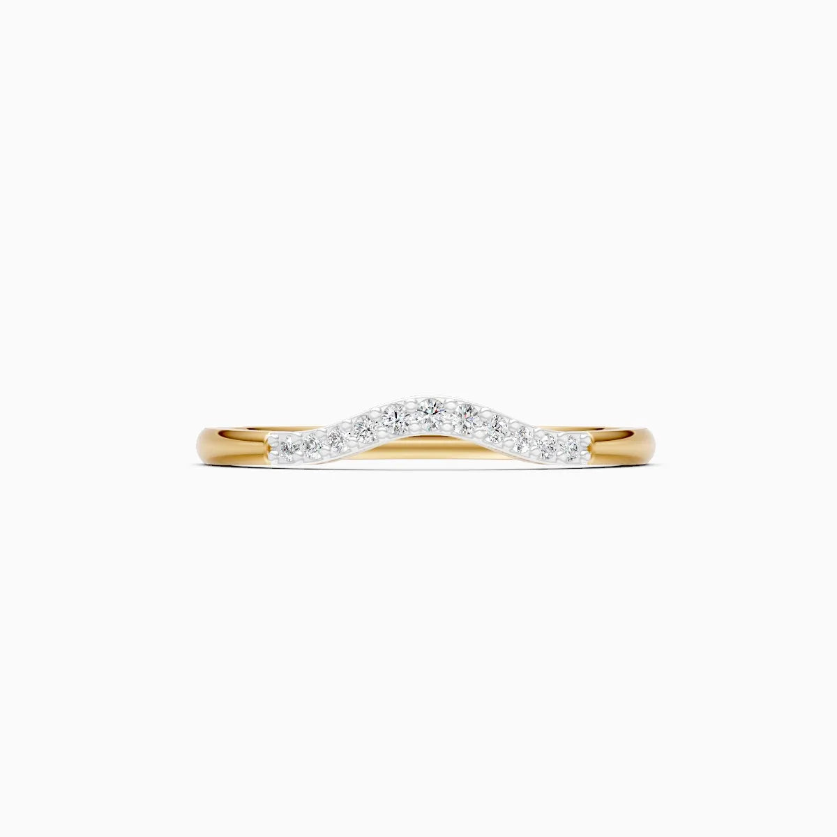 Curved Pavé Diamond Wave Band Ring
