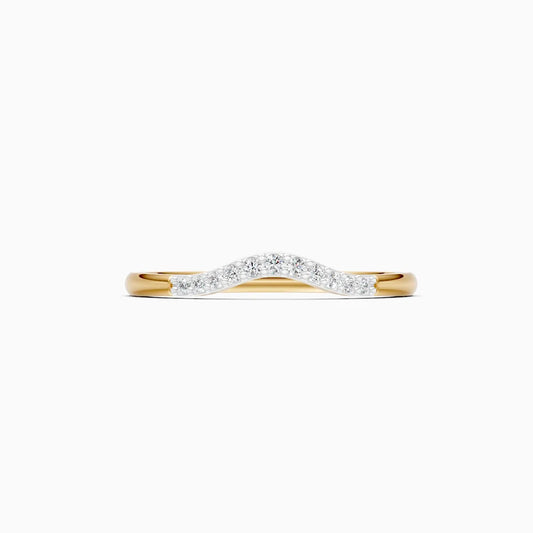 Curved Pavé Diamond Wave Band Ring