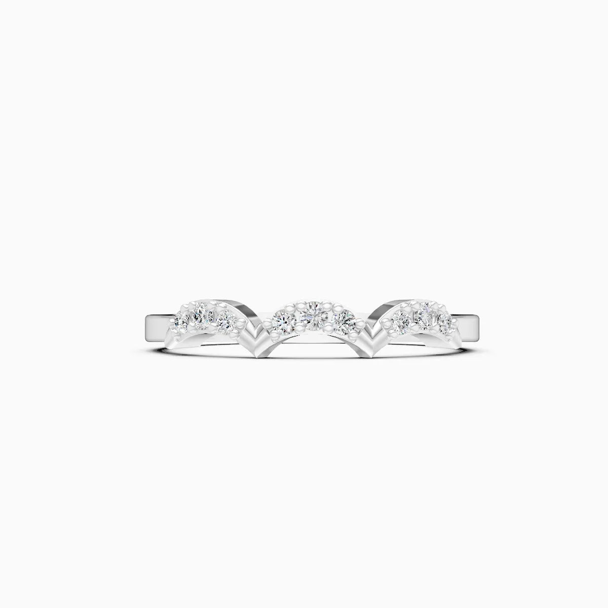 Scalloped Wave Diamond Band