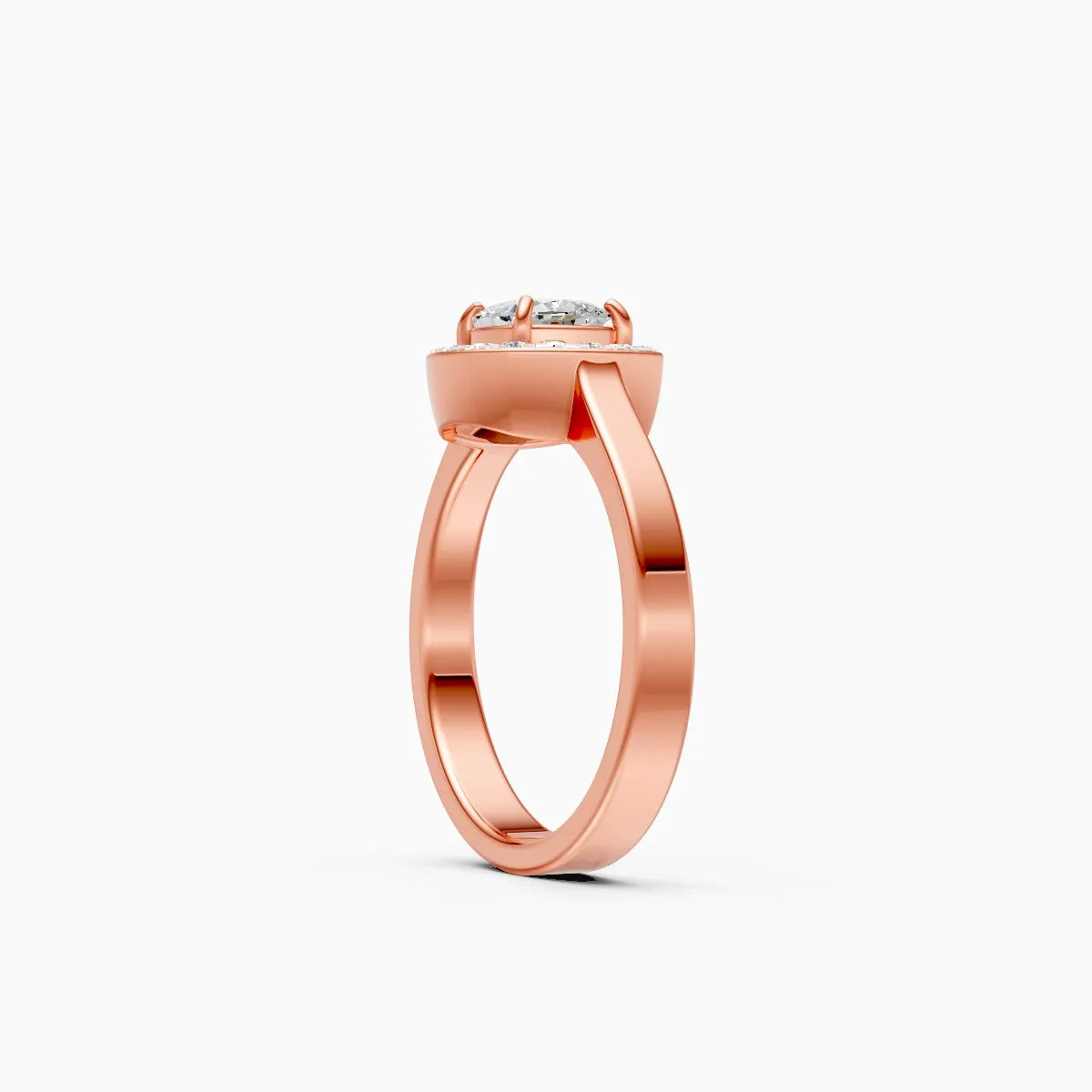 Modern Halo Cushion Shape Lab Diamond Ring