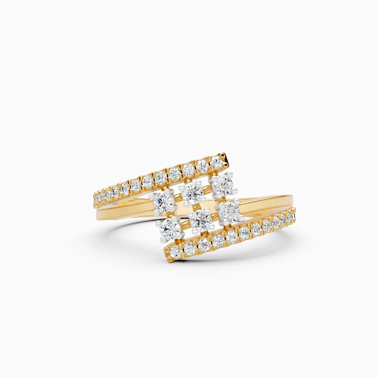 Trendy Bounce Diamond Linear Band Ring