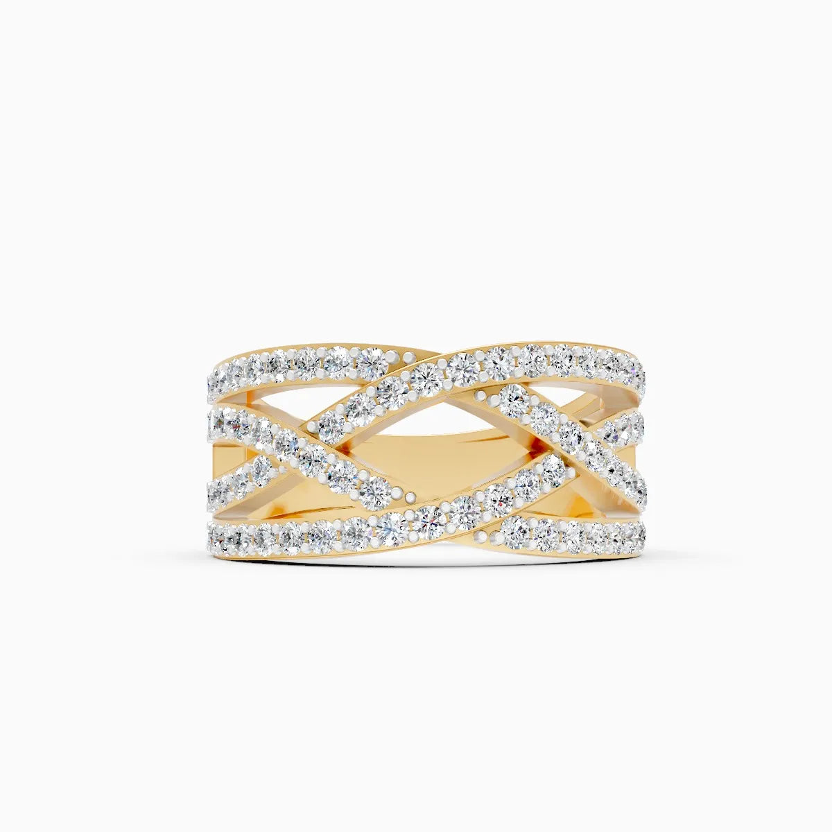 Criss-cross statement Diamond Ring